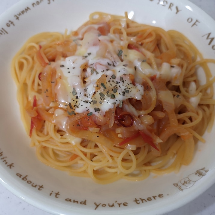 あさりだしのトマトチーズパスタ(*^^*)